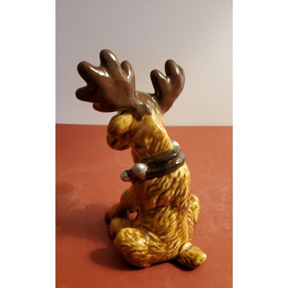 Ceramic hand painted moose figurine - Picture 3 of 3
